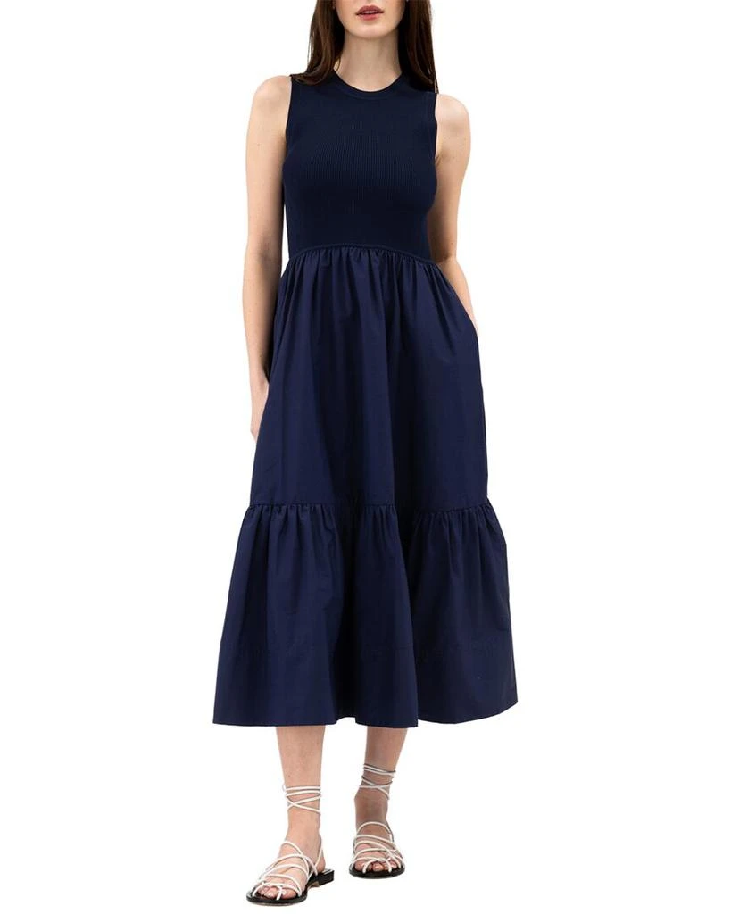 knee length dresses for ladies Pink Floral Tiered Midi Dress M main image 0