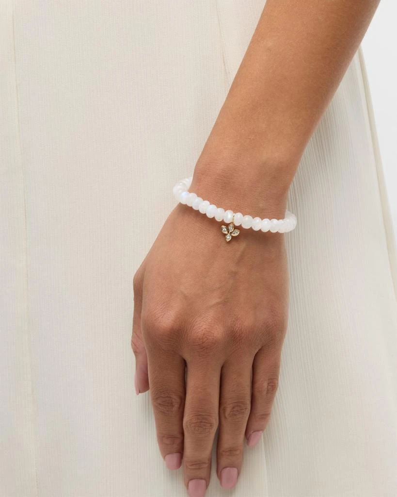 Sydney Evan 14K Yellow Gold Marquis Diamond Flower Charm Bracelet 2