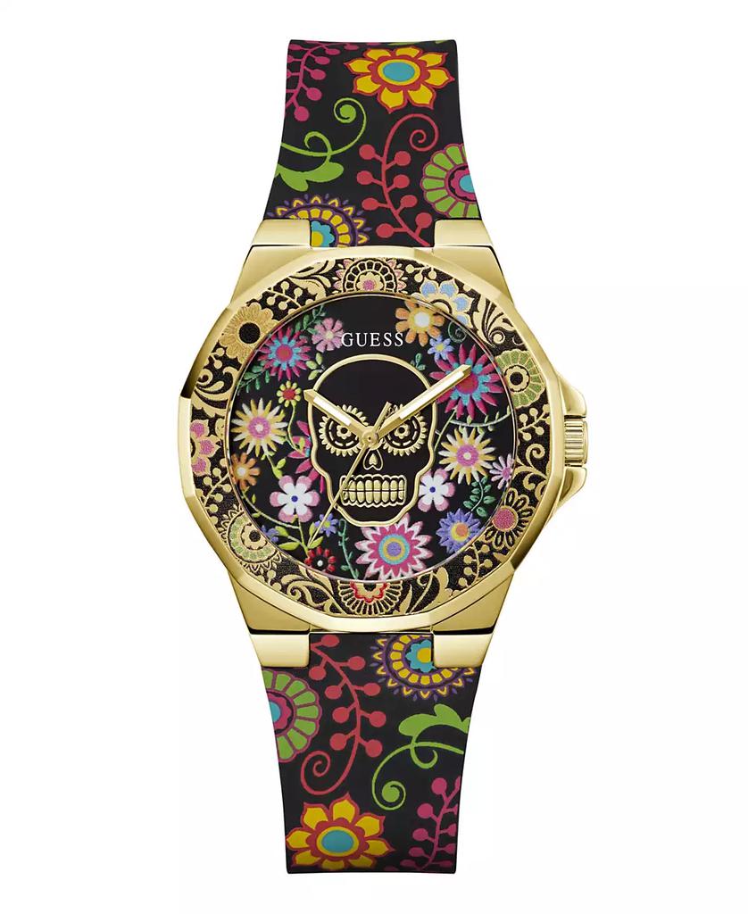 GUESS Women's Analog Black Silicone Watch 38mm