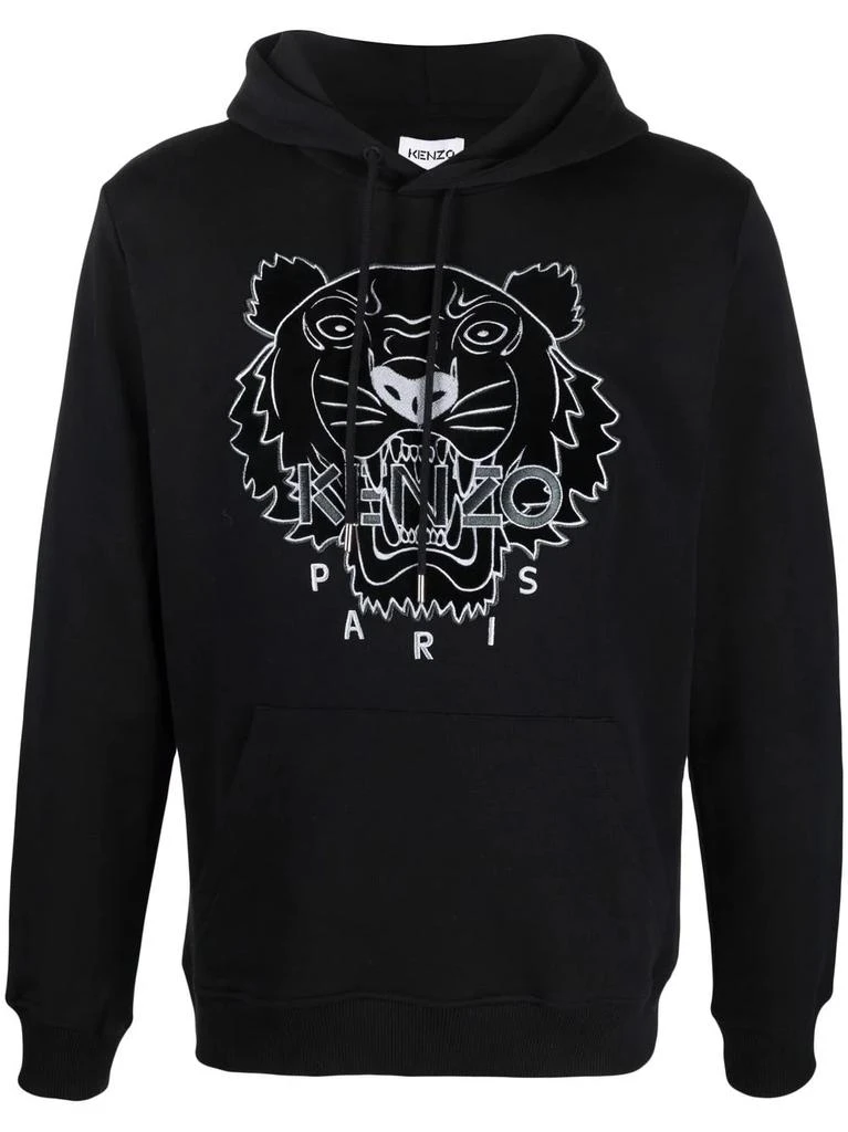 Kenzo Tiger metallic logo hoodie - men 1