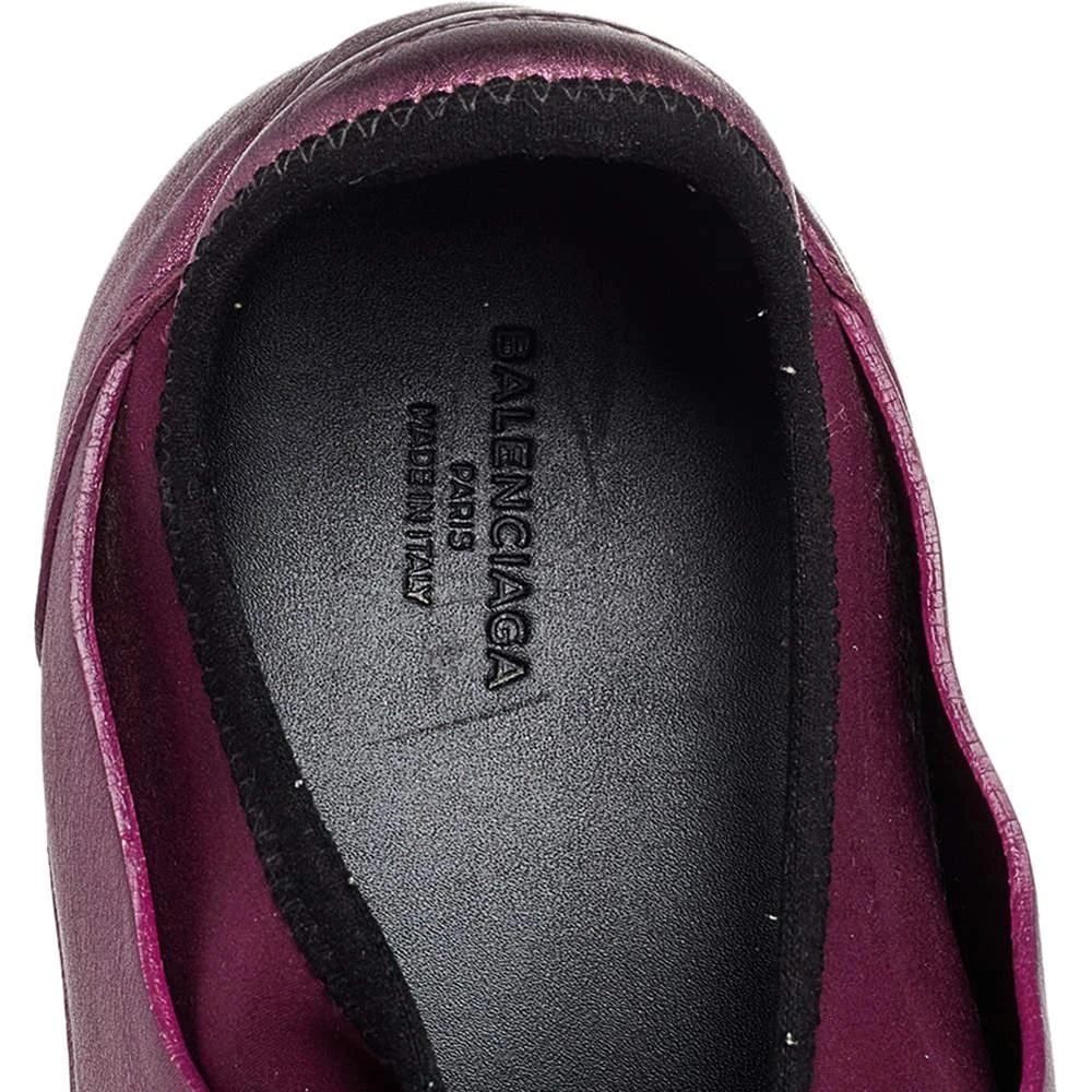 Balenciaga Balenciaga Burgundy/Purple Leather And Canvas Race Runner Sneakers Size 40 7