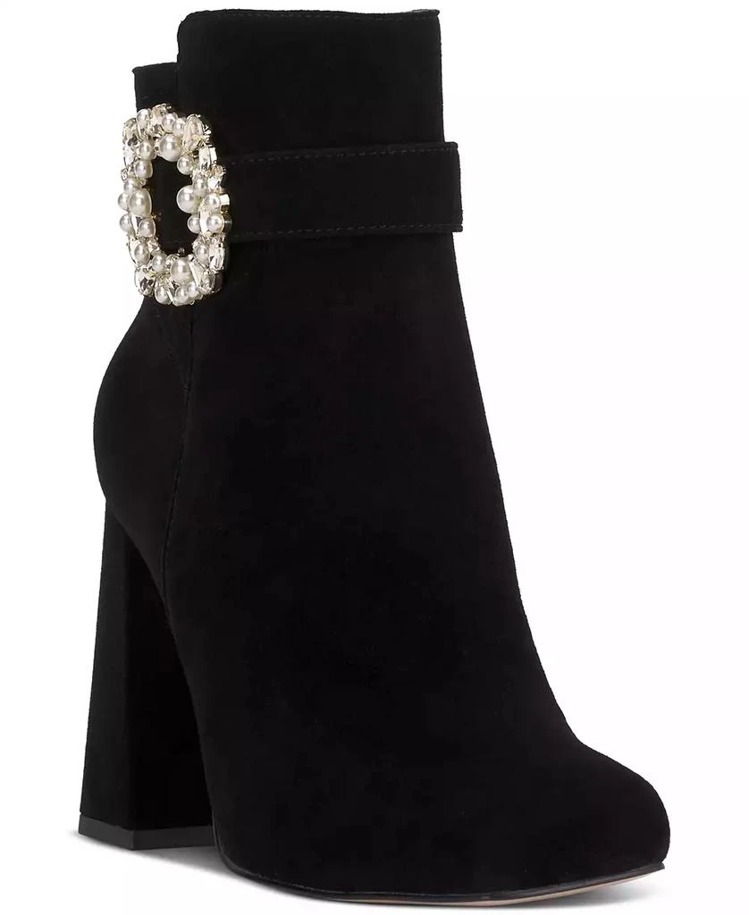 Jessica Simpson Women's Luminna Embellished Buckle Block-Heel Booties 1