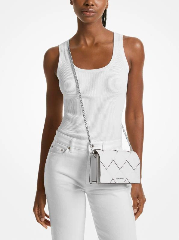 Michael Kors Jet Set Medium Woven Leather Crossbody Bag 4