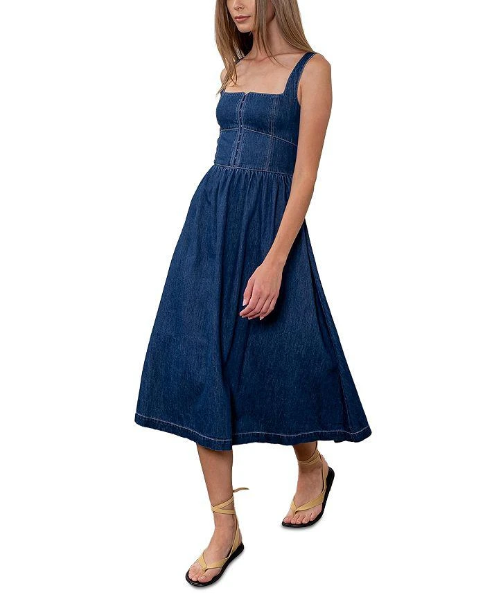 Moon River Denim Midi Dress 4
