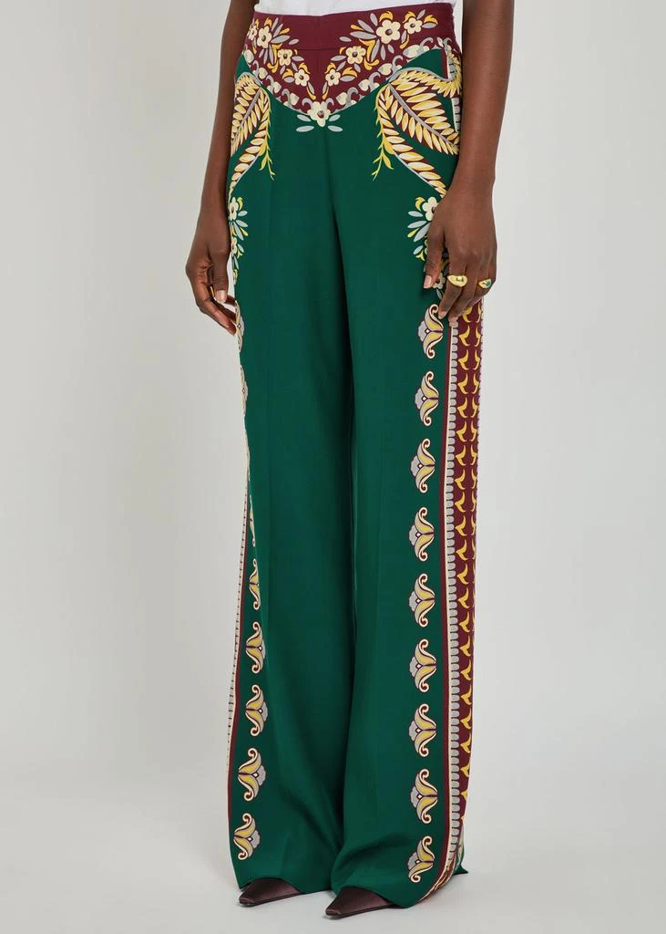 ETRO Printed straight-leg silk trousers 2