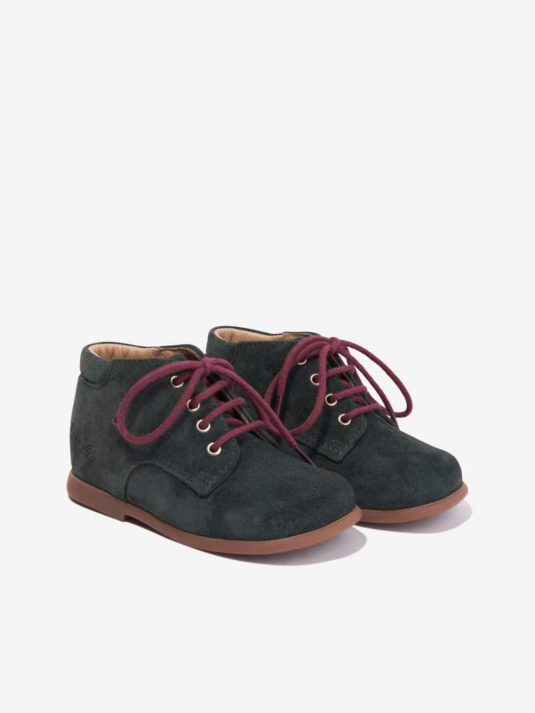 Pom D'Api Pom D'Api Baby Suede Nioupi Derby Boots in Green 2