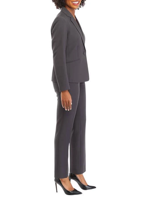 Le Suit Suit Womens One Button Jacket With Long Sleeves And Slim Pant Set 3