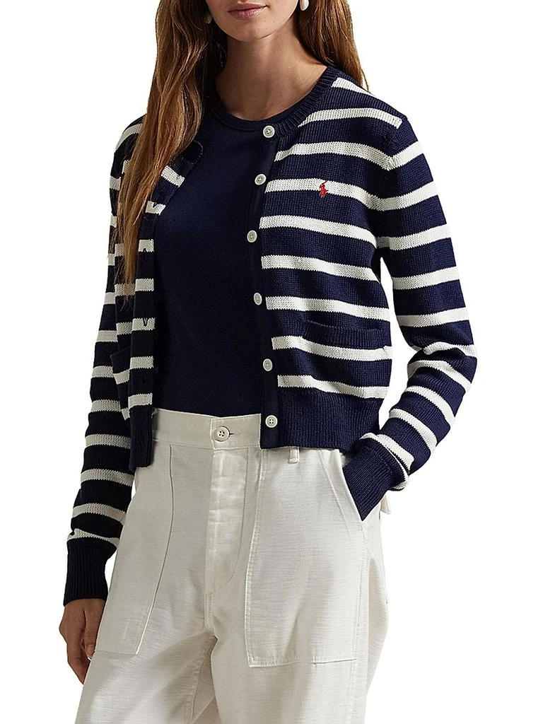 Ralph Lauren Striped Cotton Crewneck Cardigan 5