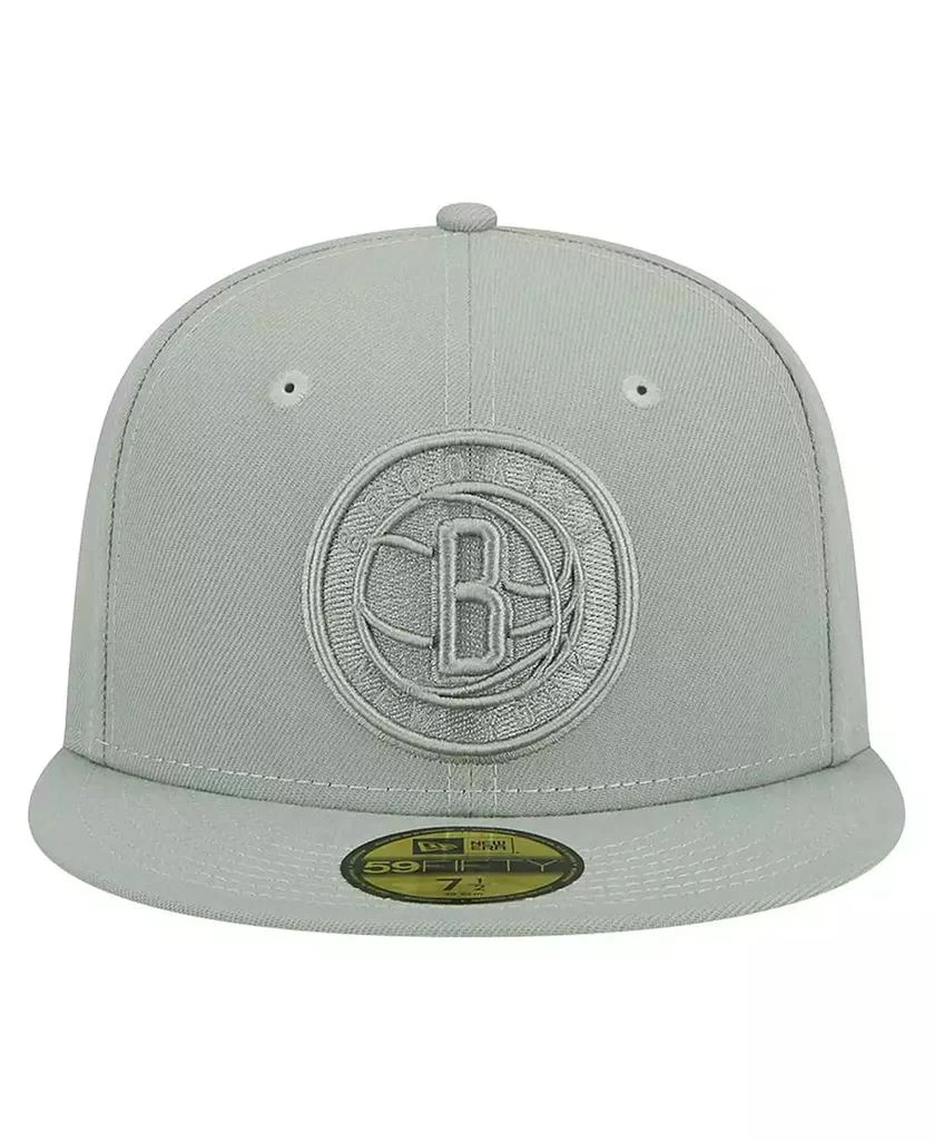 New Era Men's Light Green Brooklyn Nets Sage Color Pack 59Fifty Fitted Hat 4