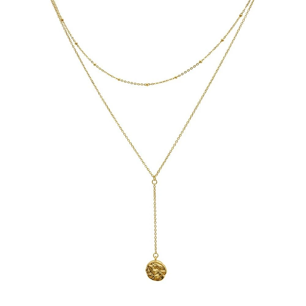 ADORNIA Layered Y Disc Necklace 1