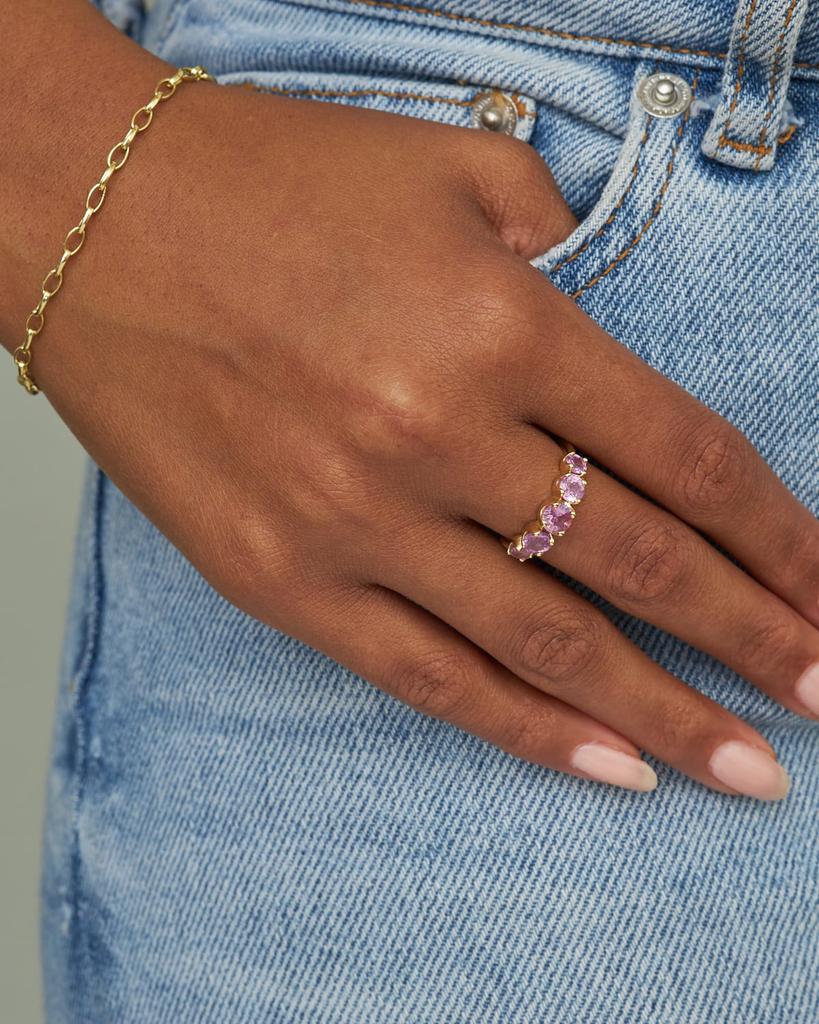 Jennifer Meyer Graduated Stone Ring in Pink Sapphires, Size 6.5