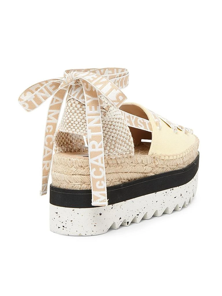 Stella McCartney Gaia Logo Canvas Platform Espadrilles 3