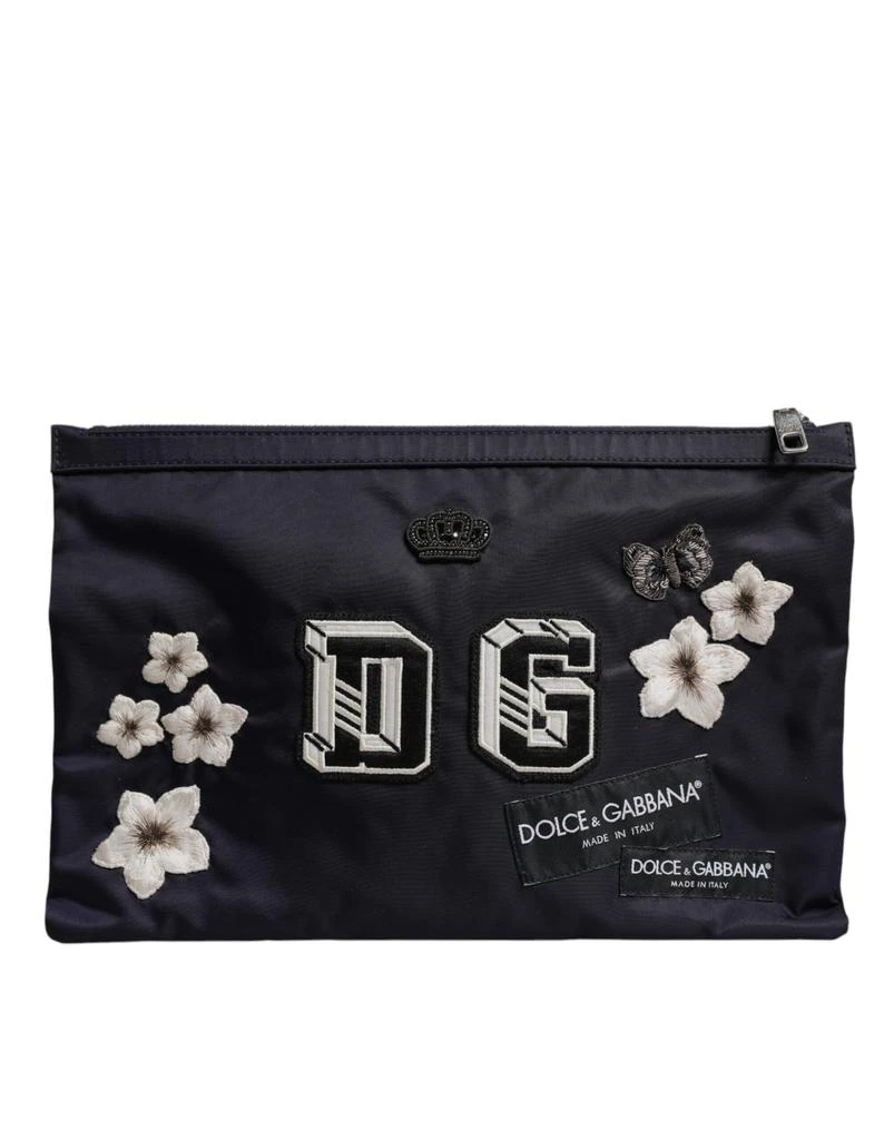 Dolce 
Gabbana DG Logo Patch Embellished Pouch Clutch Men
s Bag