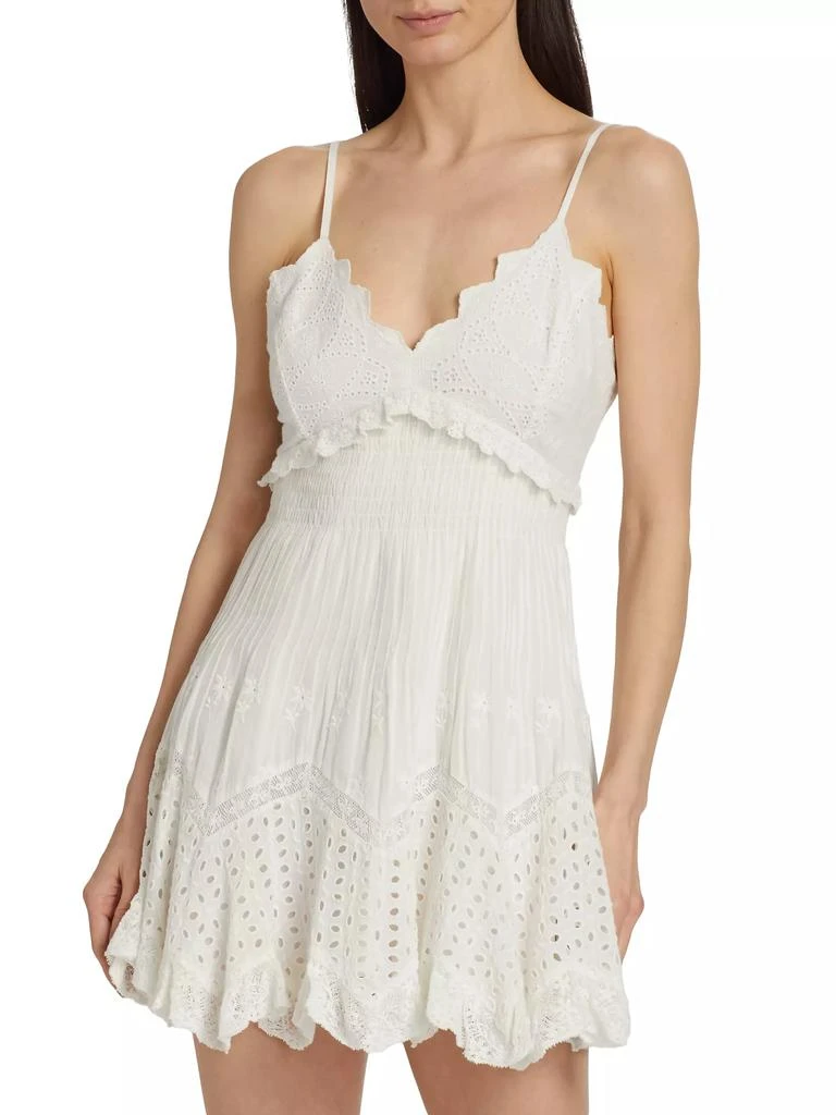 LoveShackFancy Kerielle Cotton Eyelet Minidress 3