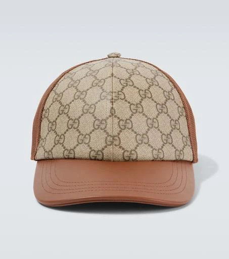 Gucci GG Canvas leather-trimmed baseball cap 1