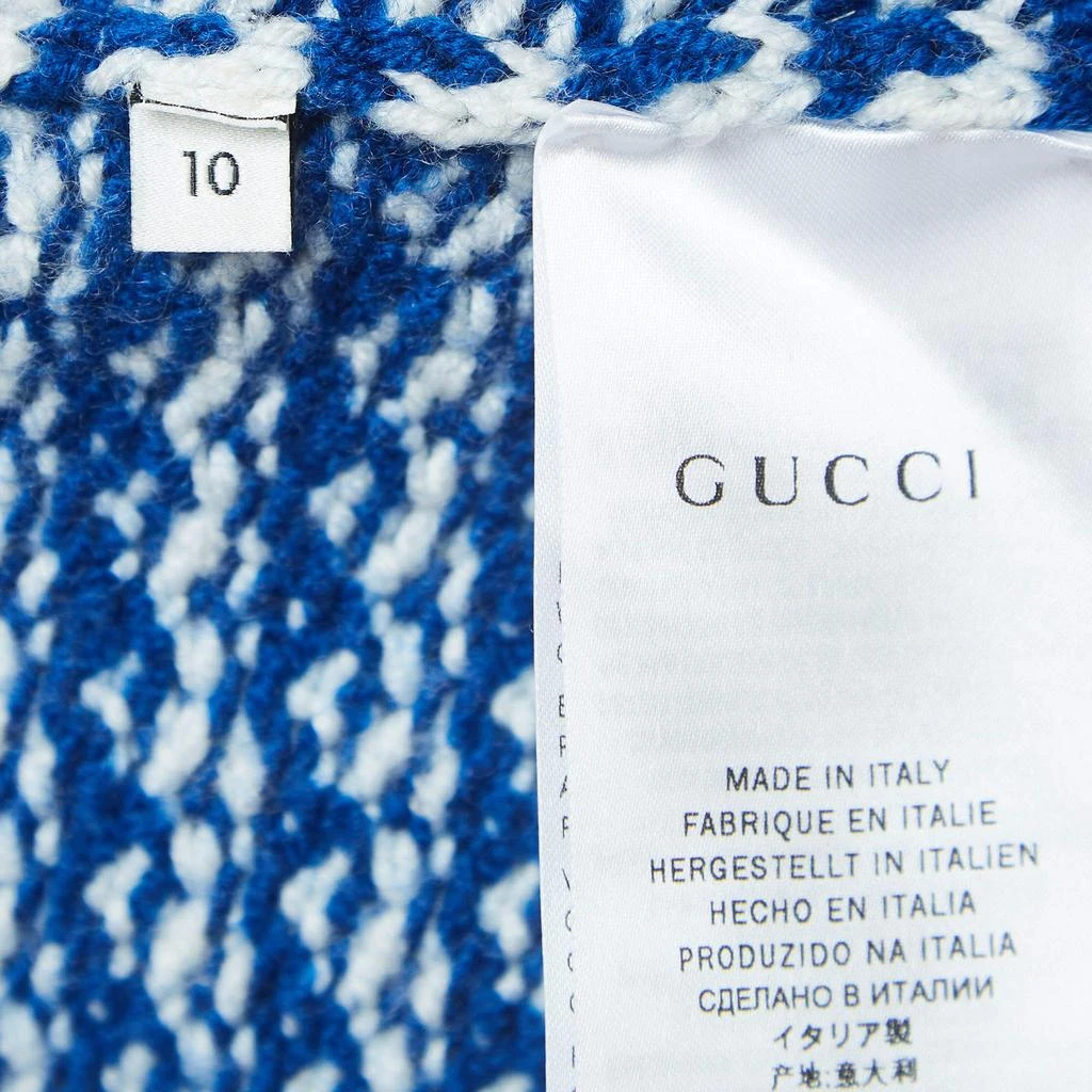 Gucci Gucci Blue/White Patterned Wool Buttoned Cardigan (10 Yrs) 5