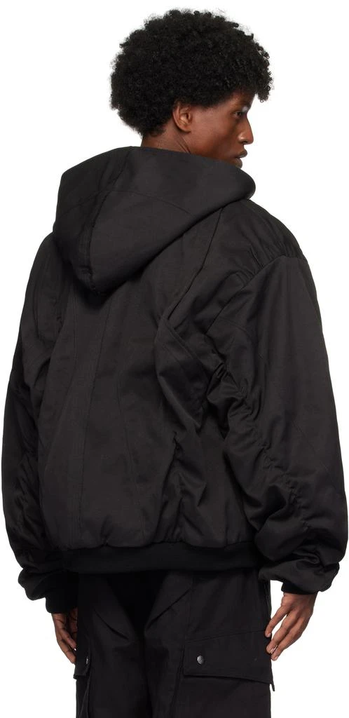 Professor.E Black Hooded Mega Bomber Jacket 3