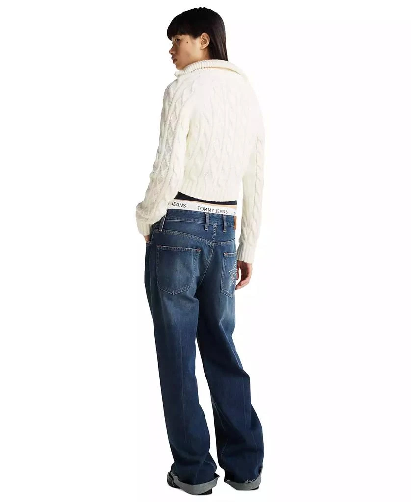 Tommy Jeans Women's Quarter-Zip Cable-Knit Sweater 5