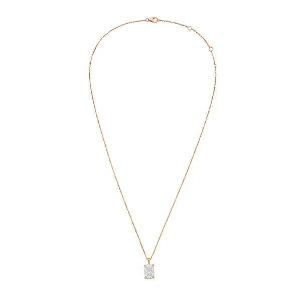 Diana M Jewels 14kt rose gold lab grown cushion cut diamond pendant weighing 1.00 ct on a solid bail 2