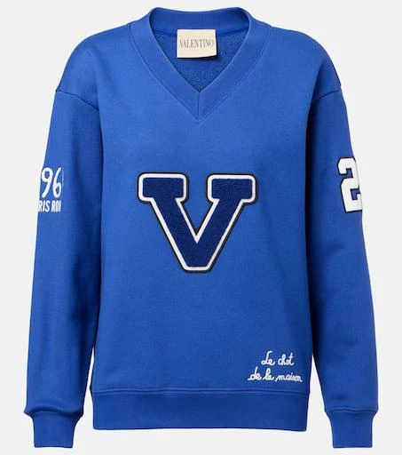 Valentino Embroidered cotton jersey sweatshirt 1