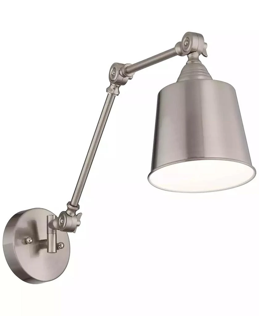 360 Lighting Mendes Modern Industrial Adjustable Swing Arm Wall Lamp Brushed Nickel Hardwired Light Fixture Metal Shade for Bedroom Bedside House Reading Living Room Home Hallway Dining 8
