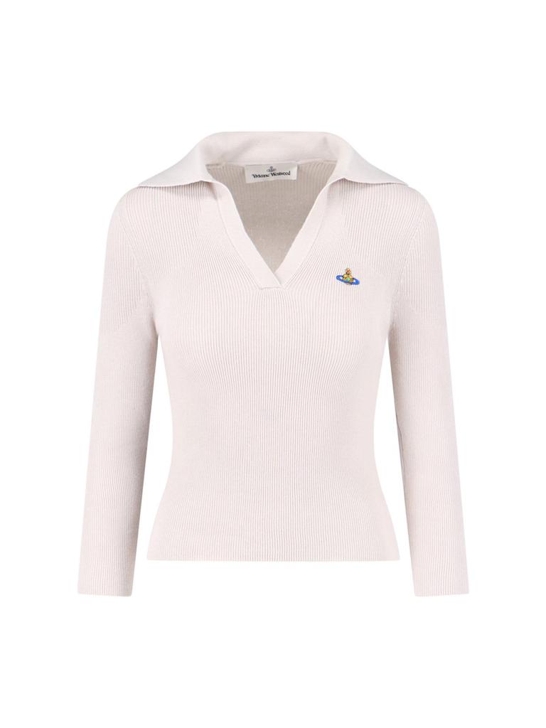 Vivienne Westwood Marina Blue Polo With Multicolor Orb Logo