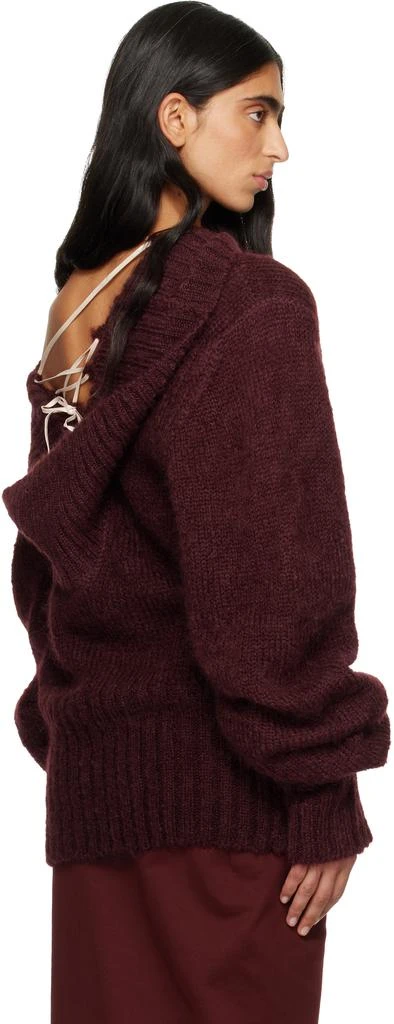 Dries Van Noten Burgundy Oversized Mohair Turtleneck 3