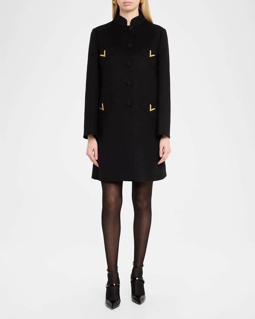 Valentino VLogo Single-Breasted Wool-Cashmere Coat 2