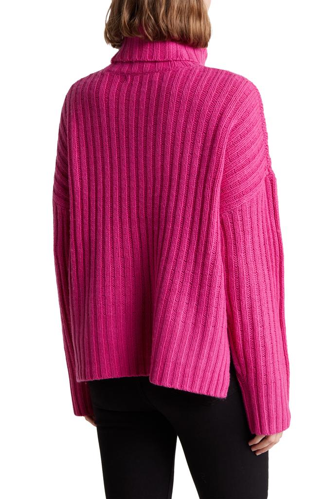 360 CASHMERE Angelica Wool & Cashmere Ribbed Turtleneck Sweater