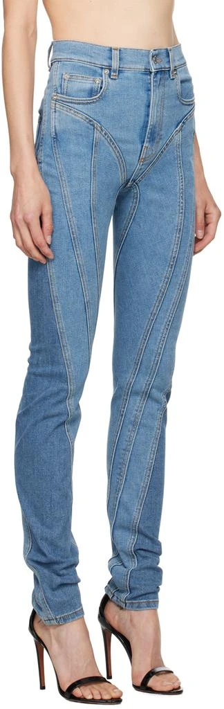 Mugler Blue Bi-Color Spiral Jeans 2