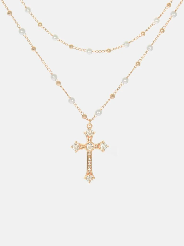 Guess Factory Cross Layered Chain Necklace 1