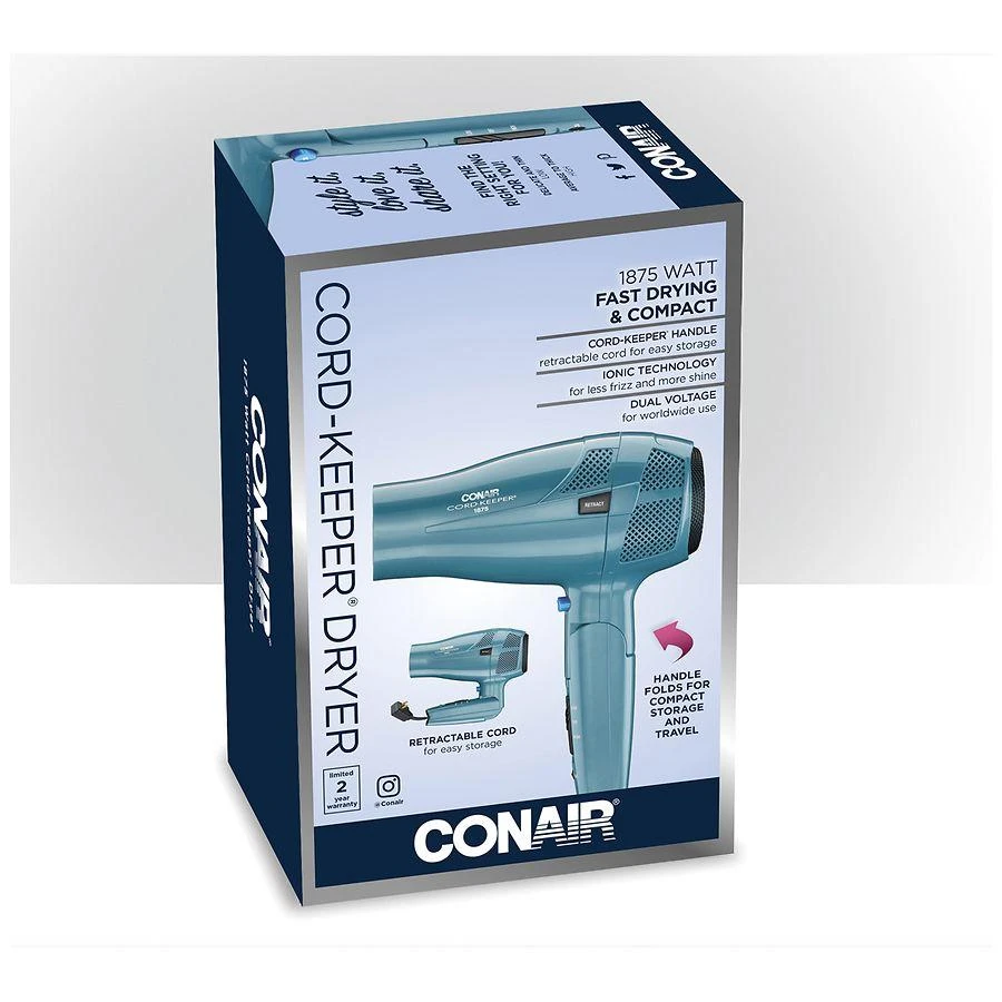 Conair 1875 Watt Ionic Conditioning Cord-Keeper Hair Dryer with Folding Handle 289N 2