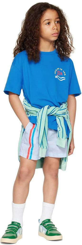 Bonmot Organic Kids Blue Side Stripe Shorts 4