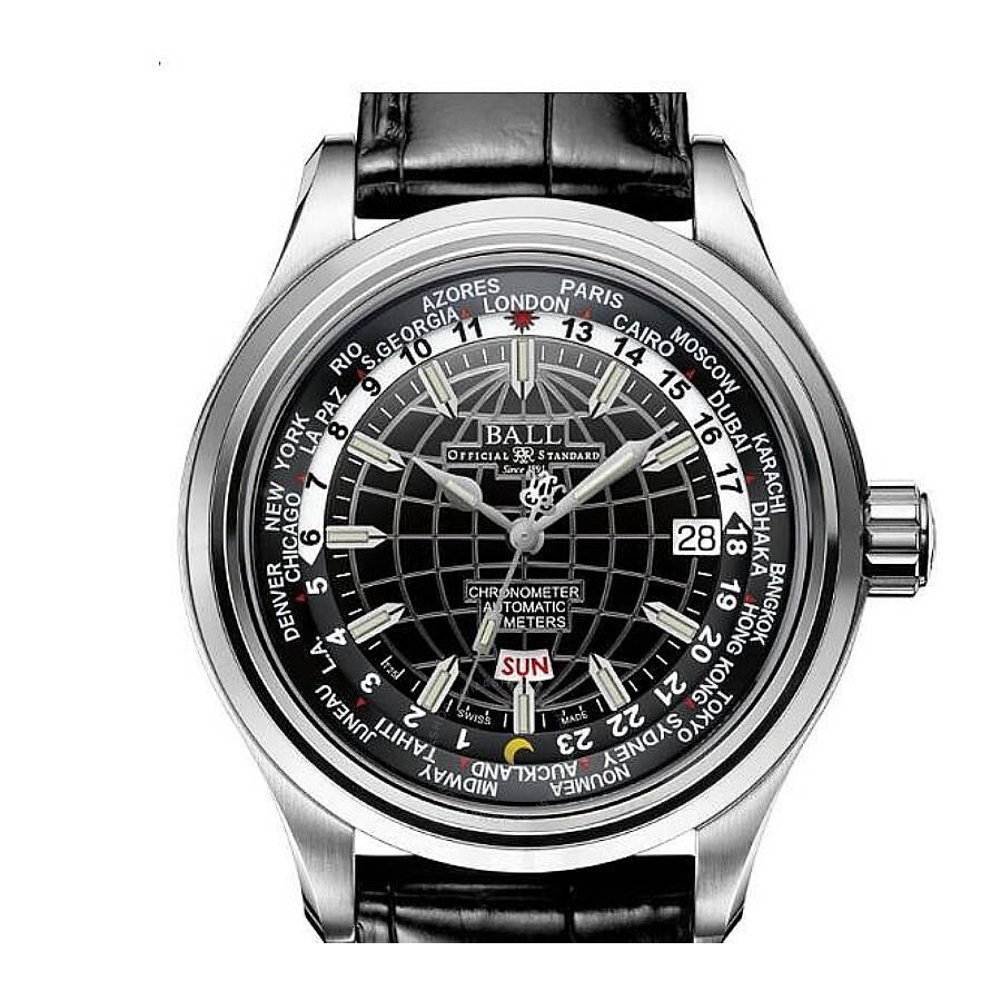 Ball Trainmaster Worldtime Automatic Black Dial Men's Watch