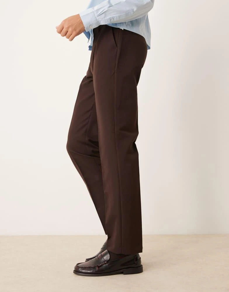 ASOS ASOS DESIGN smart slim fit trousers in brown 1