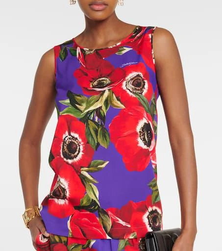 Dolce 
Gabbana Anemone silk-blend charmeuse top 4