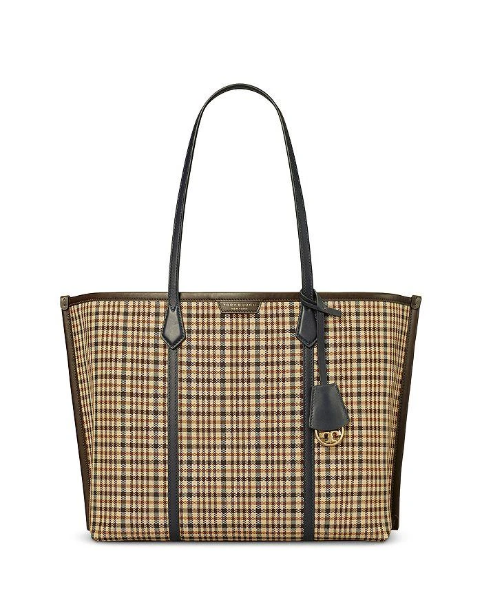 Tory Burch Perry Plaid Triple Compartment Tote 1