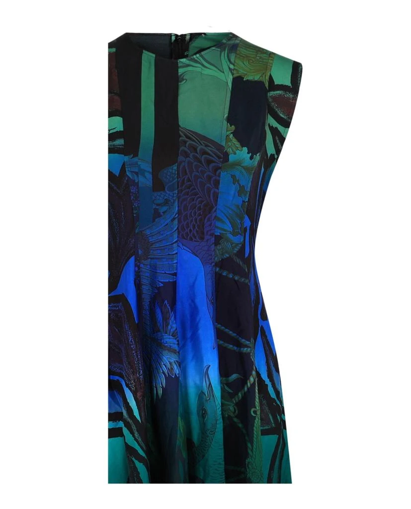 Salvatore Ferragamo Sleeveless Graphic Printed Silk Midi Dress 3