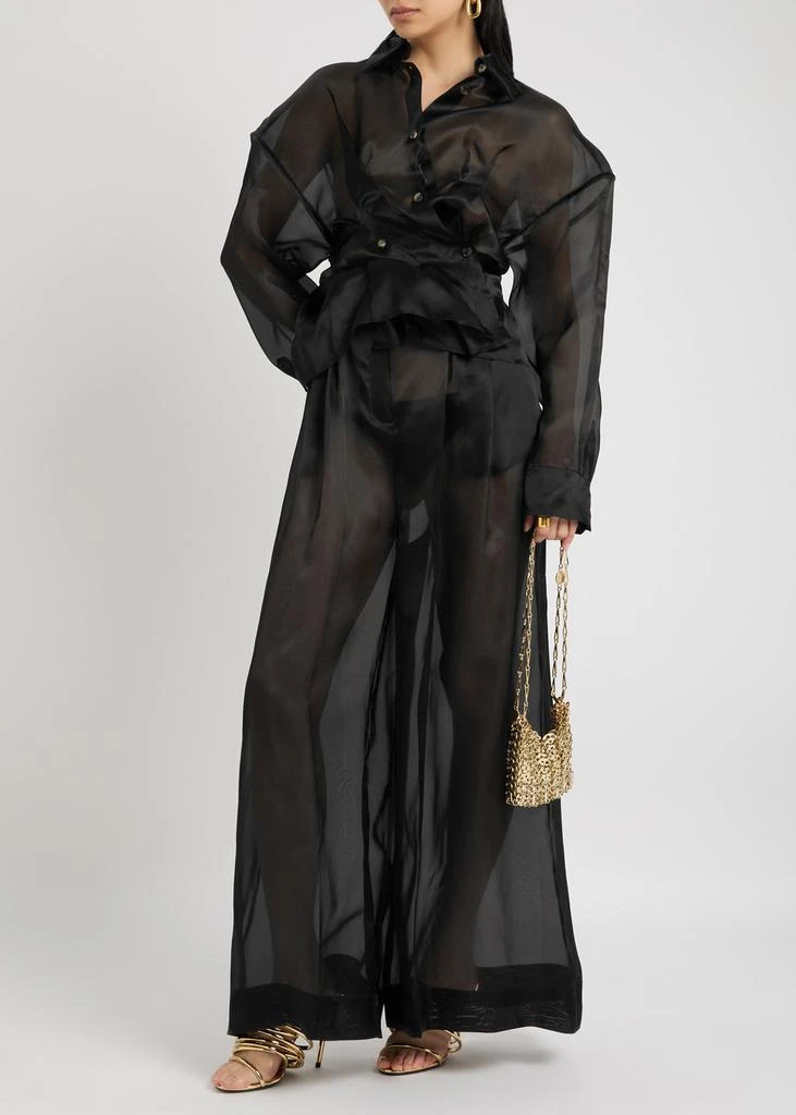 A.W.A.K.E MODE Darted silk-organza shirt 4