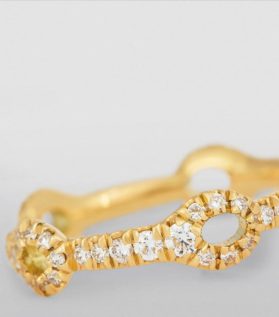 Melissa Kaye Yellow Gold and Diamond Mini Lola Needle Ring 6