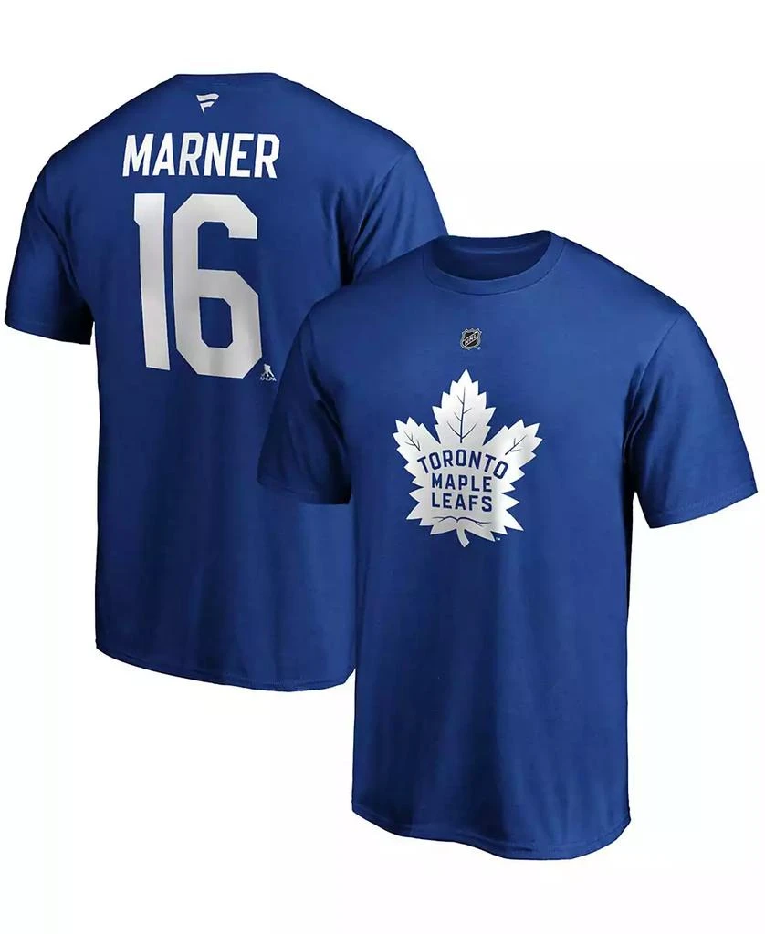 Fanatics Men's Mitchell Marner Blue Toronto Maple Leafs Team Authentic Stack Name and Number T-shirt 1