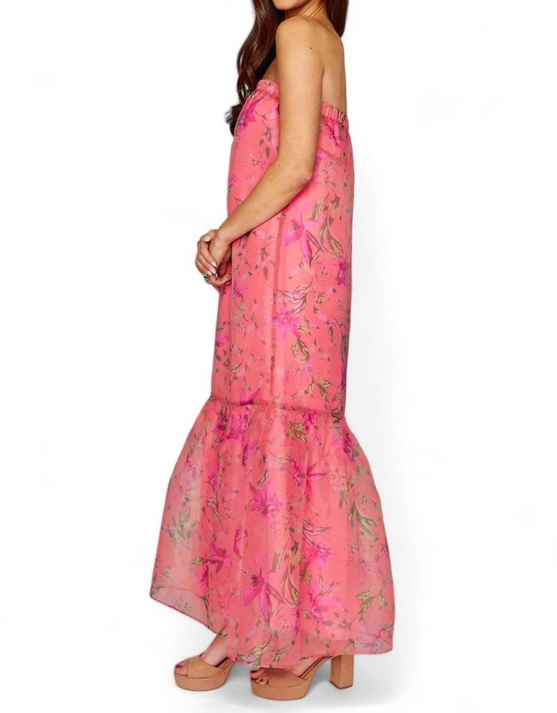 Buddylove Dayton Strapless Maxi Dress In Daylily