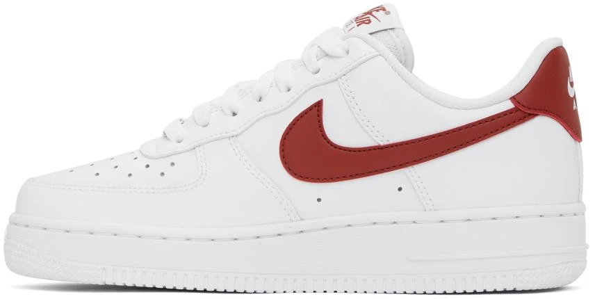NIKE White & Orange Air Force 1 '07 Sneakers 3
