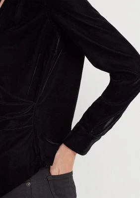 Ralph Lauren Ralph Lauren Pleated Velvet Surplice Blouse 3