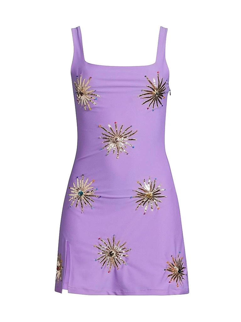 Oceanus Iris Nights Bullion-Embroidered Minidress 1
