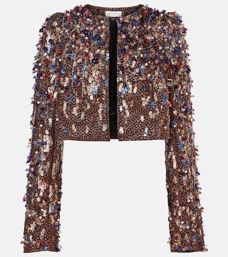 Dries Van Noten Lamé cropped jacket 1