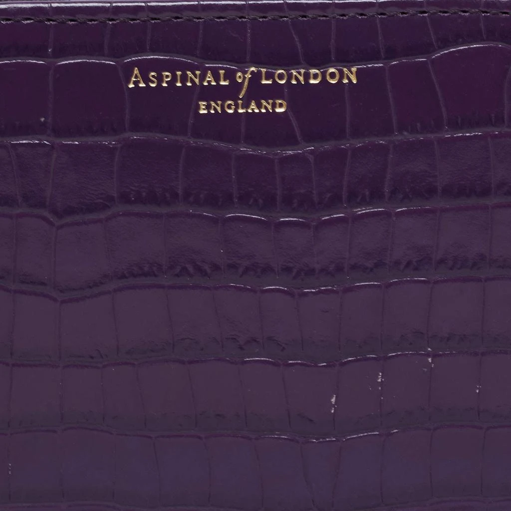 Aspinal of London Aspinal of London Purple Croc Embossed Leather Zip Around Compact Wallet 6