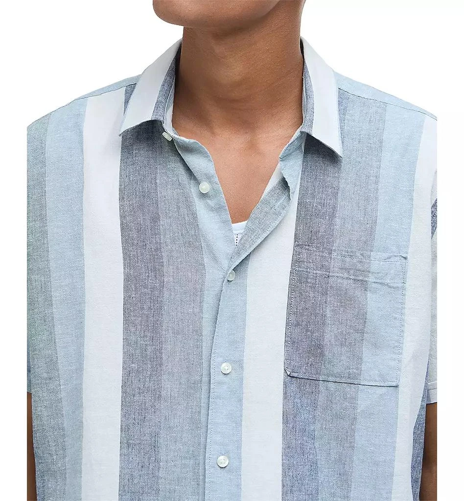 Barbour Men
s Portwell Linen Summer-Fit Stripe Button-Down Shirt 3