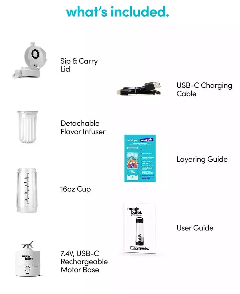 Magic Bullet USB Rechargeable Personal Portable Blender 10