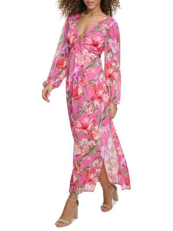 Siena Floral Swiss-Dot Maxi Dress 3